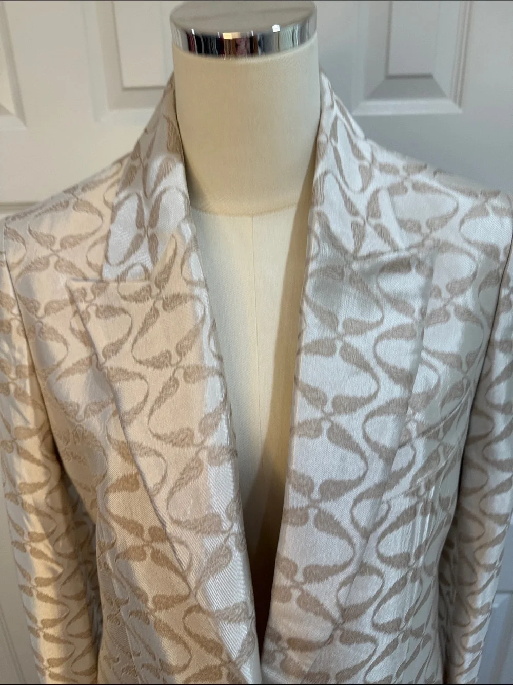 Zadig & Voltaire Vicka Jacquard Wings Blazer Cream Gold Flop Packets US 8-10 - Picture 5 of 16